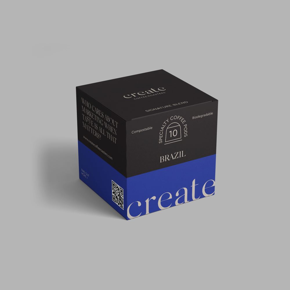Box showcasing Specialty coffee Capsules- Set of 10 Brazil